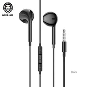 Green Lion Stereo Earphone (1.2 m) - Black