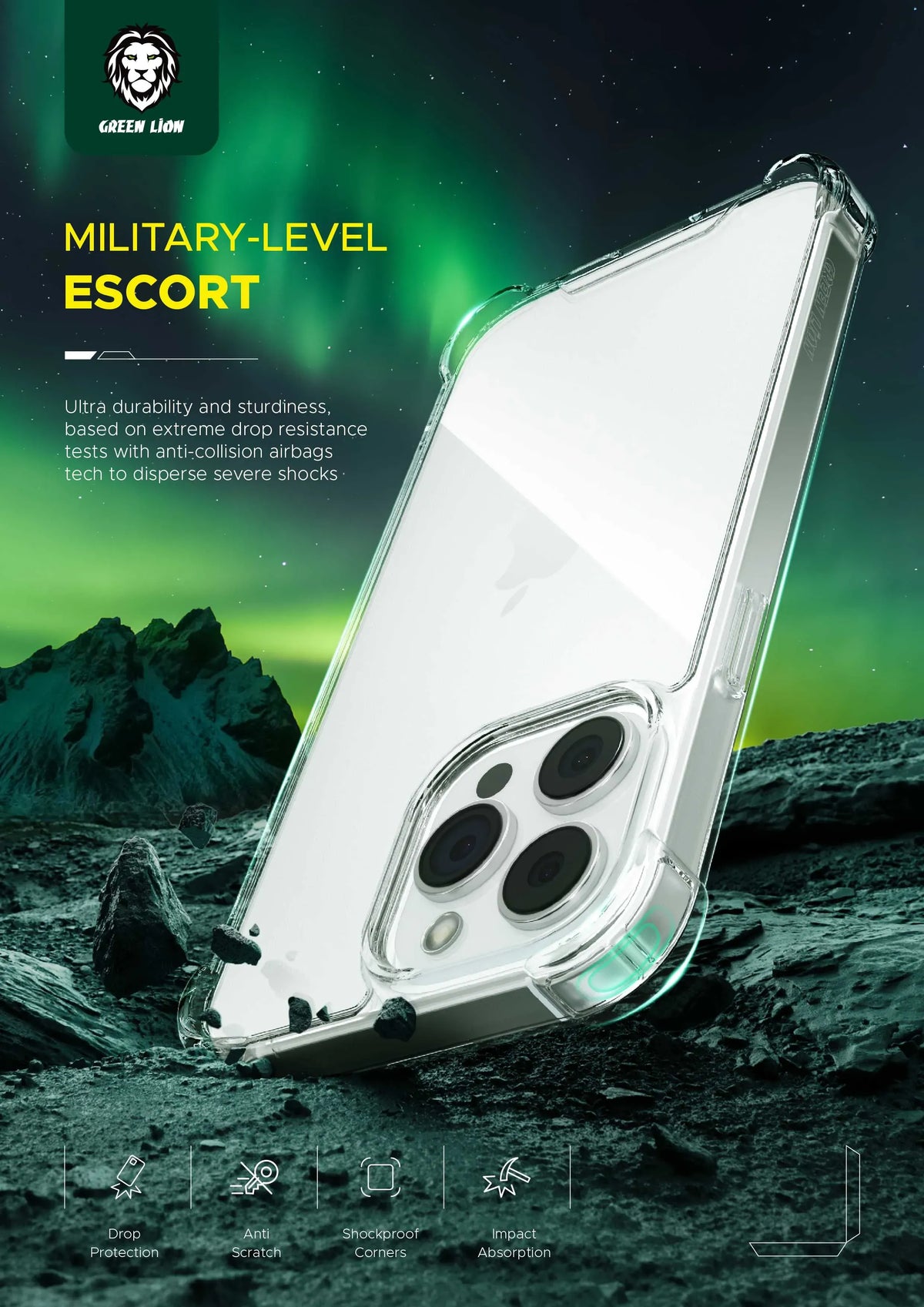 Green Lion Anti-Shock Case - Clear – image 9