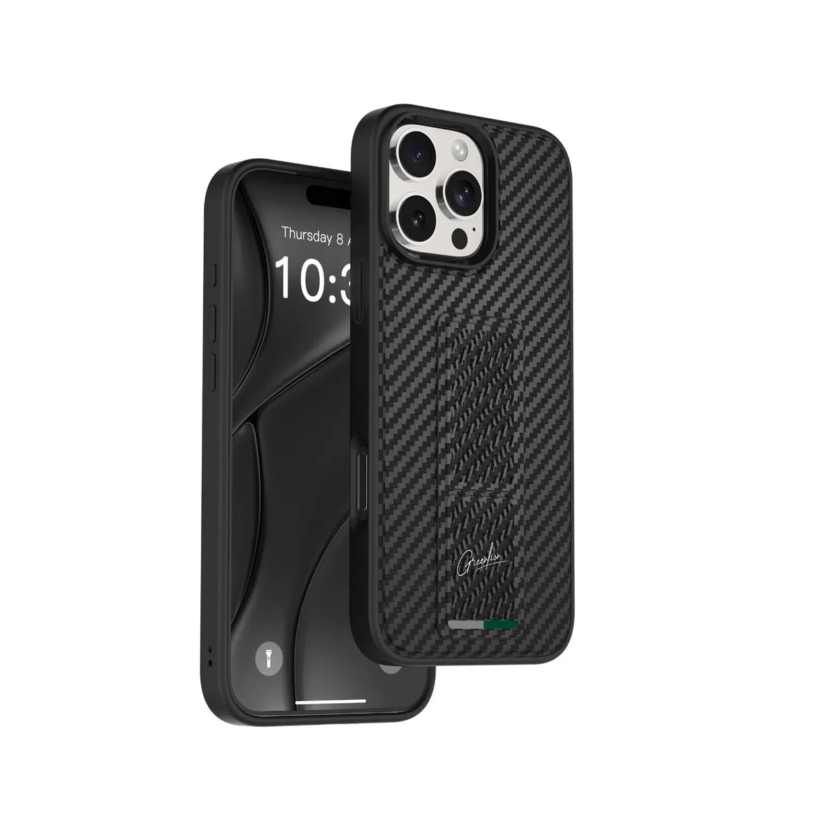 Green Lion Grip X Multi-Functional Kickstand - MatteCarbon Leather