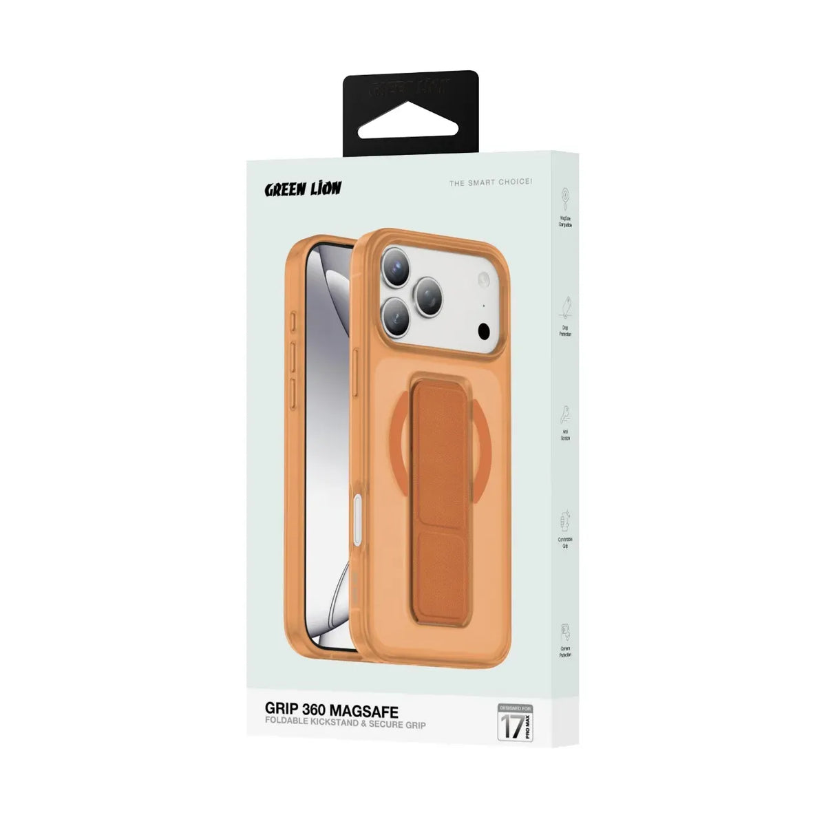 Green Lion GRIP 360 Mag Safe Case - Orange Titanium