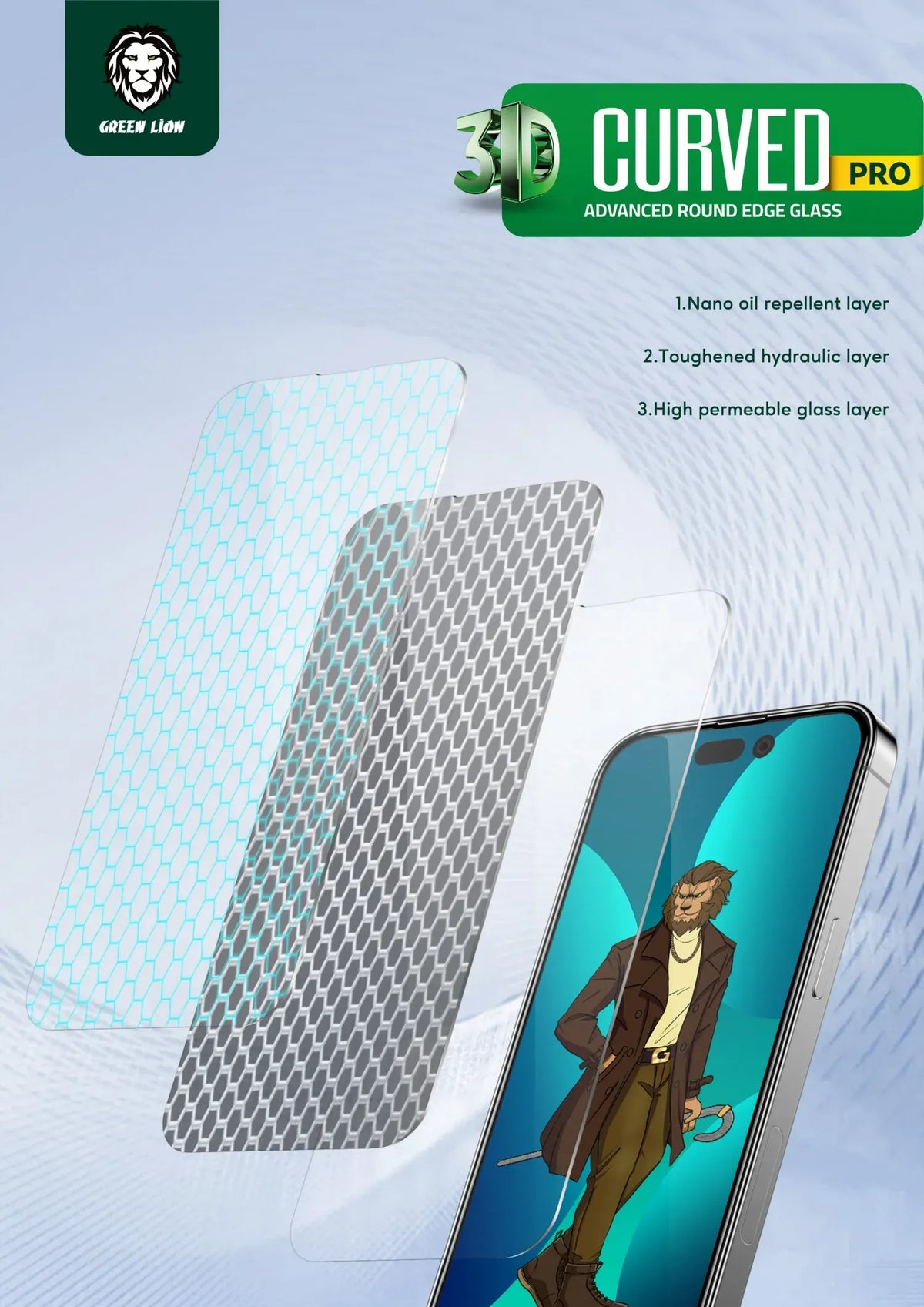 Green Lion 3 DCurved Pro Advanced Round Edge Glass - BlackEdge/ Clear – image 9
