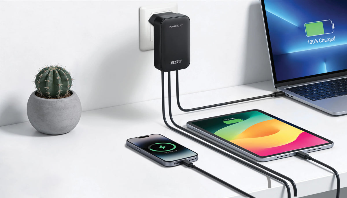 Powerology Crab Foldable Eu Gan Charger Black – image 2