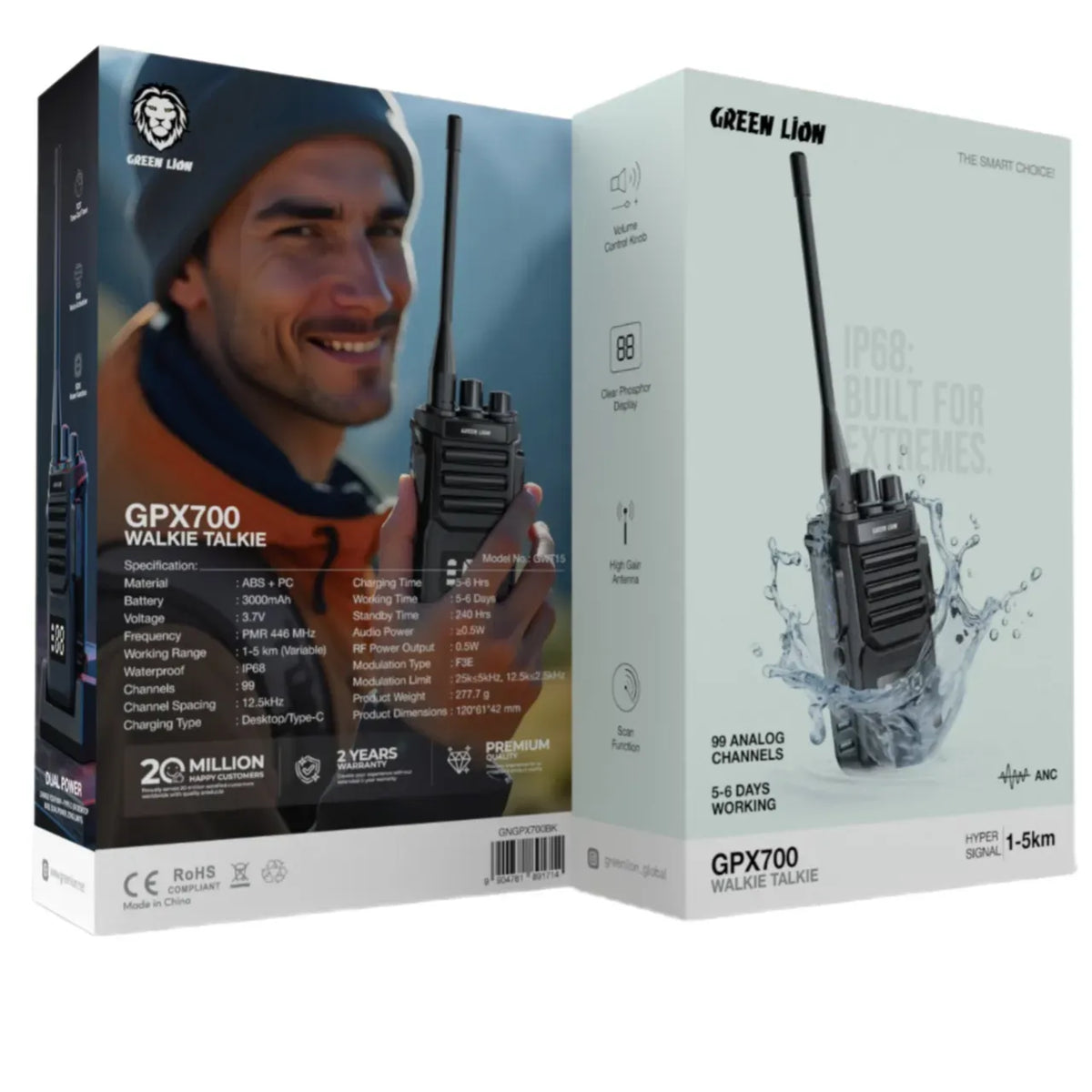 Green Lion Gpx700 Walkie Talkie Black – image 4