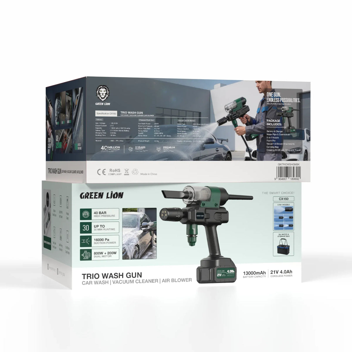 Green Lion Trio Wash Gun 13000 m Ah-Car Wash-Vacuum-Air Blower - Black – image 15