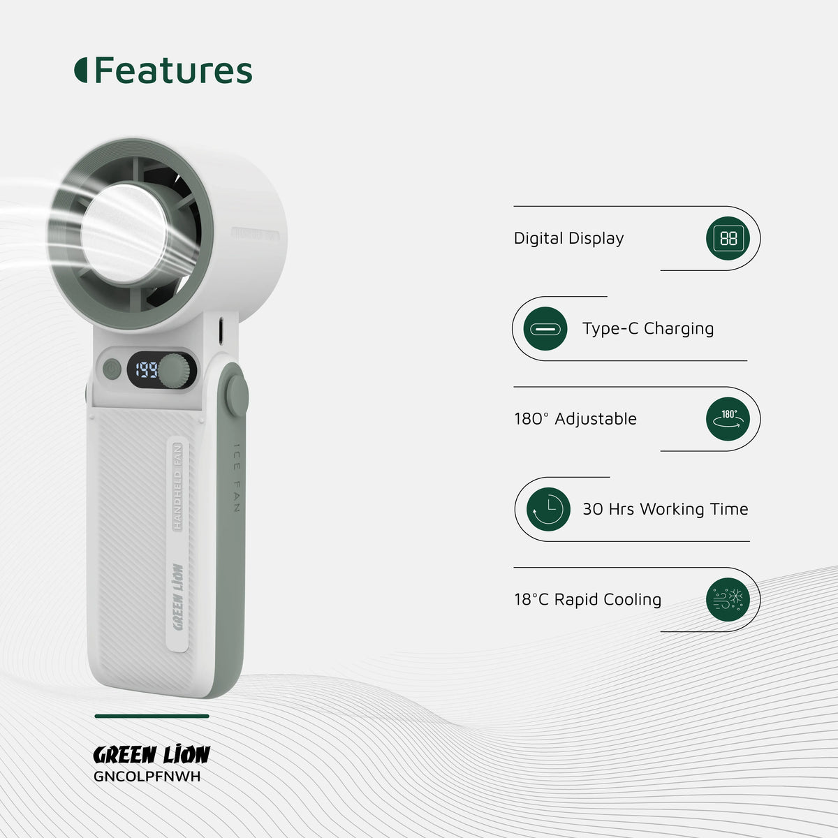Green Lion Coolio Portable Fan - White – image 15
