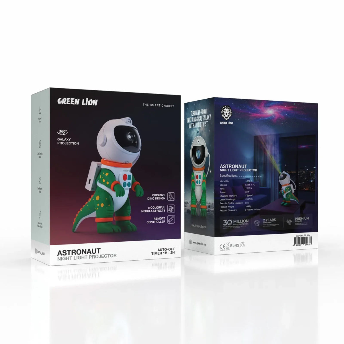 Green Lion Astronaut Galaxy Night Light Projector – image 5