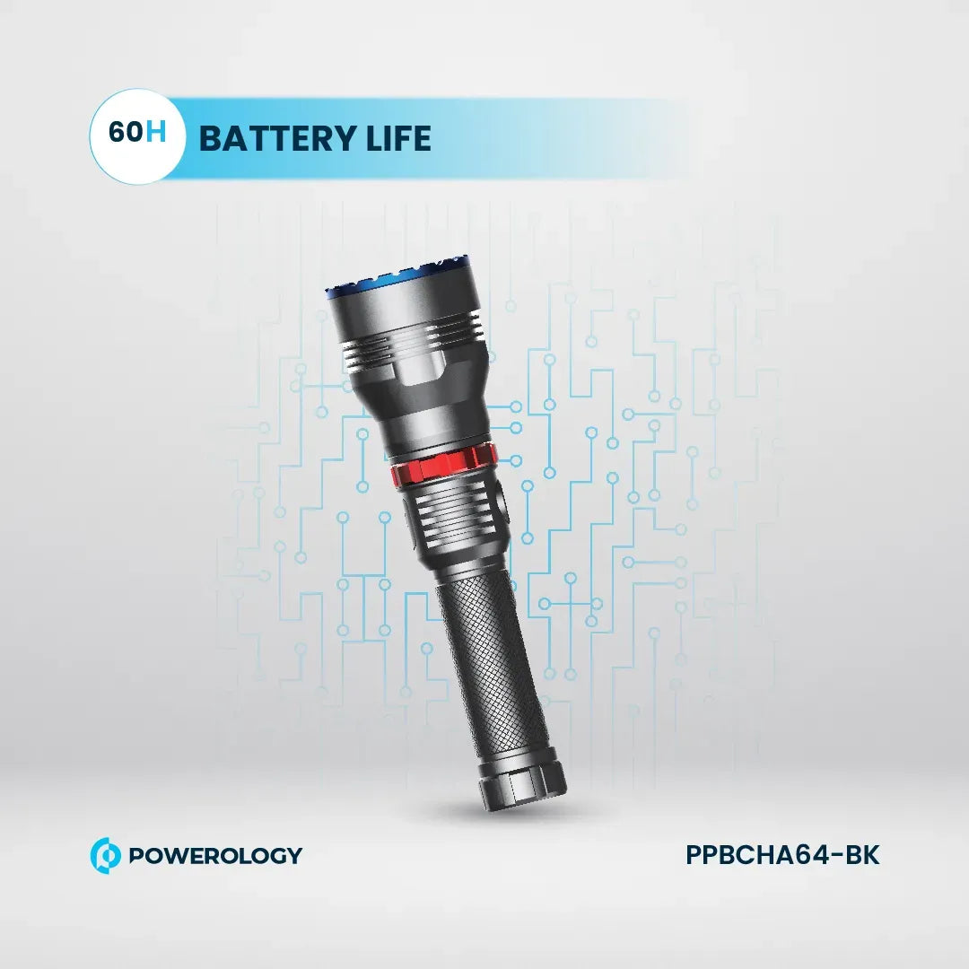Powerology 1000 LM/900 M Rechargeable LED Flash Light - Black – image 4