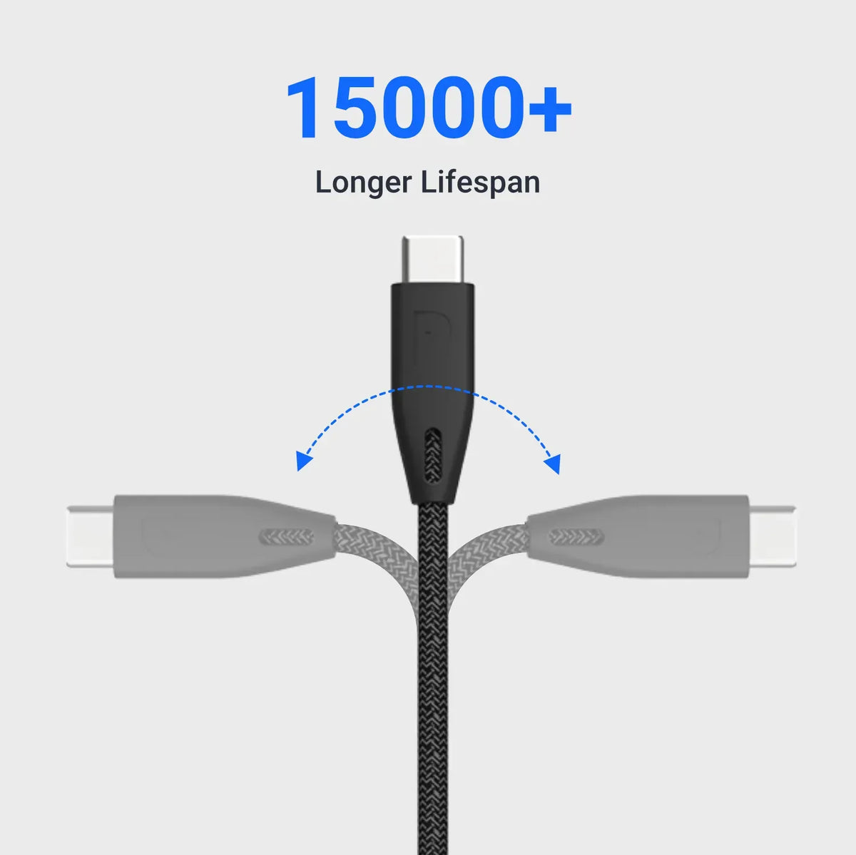 Powerology Braided USB-C to USB-C Cable (2 m/6.6 ft) - Black – image 2