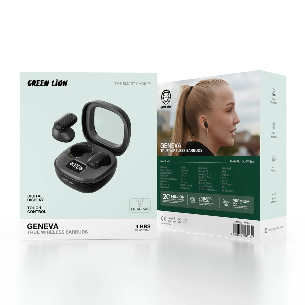 Green Lion Geneva True Wireless Earbuds Black – image 2