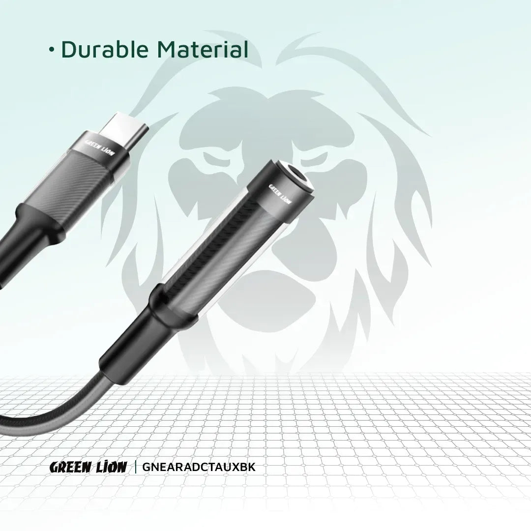 Green Lion Earphone Adapter USB C to 3 5 Aux 12cm Black – image 6