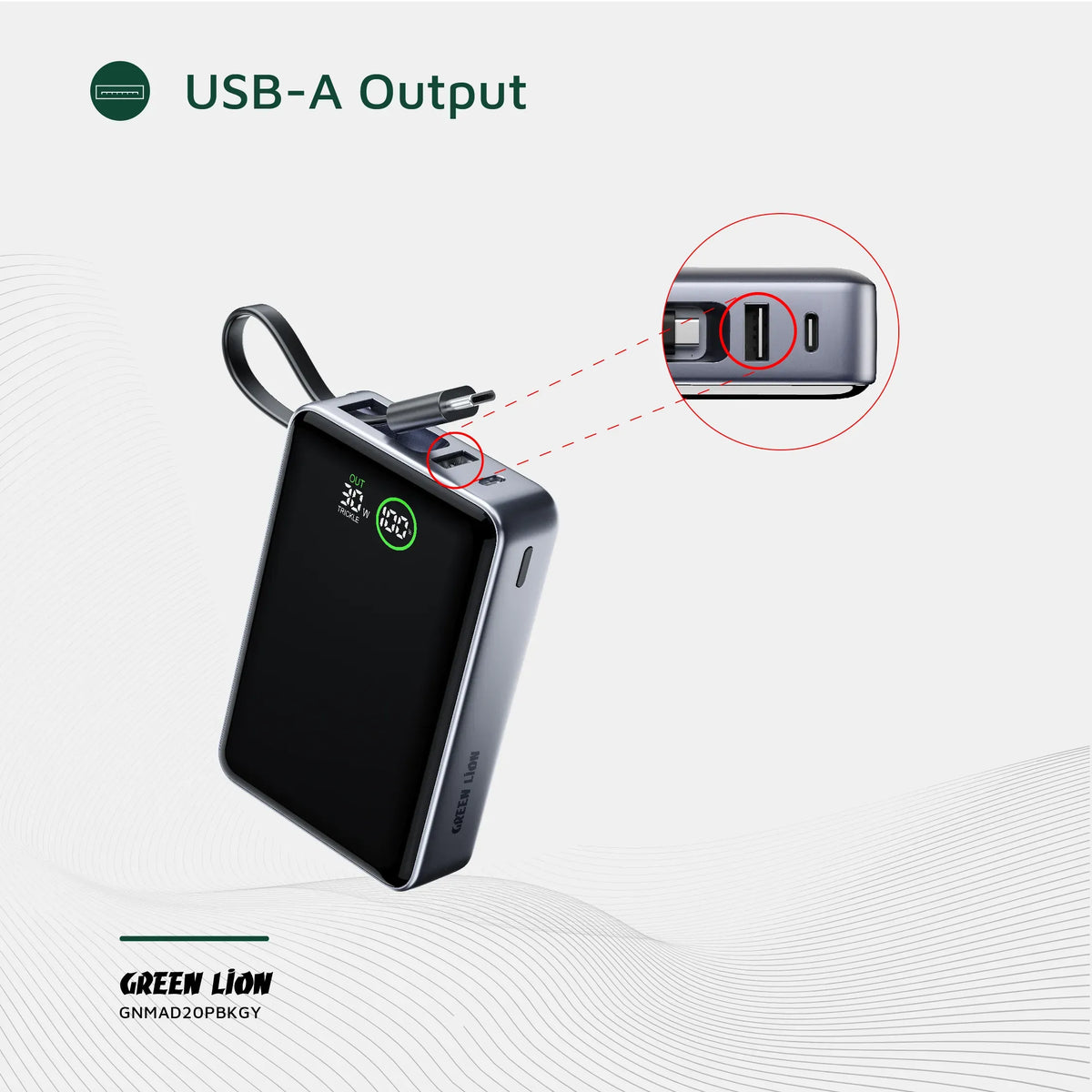 Green Lion Madrid 20 Power Bank 20000mAh PD 35w Gray – image 9