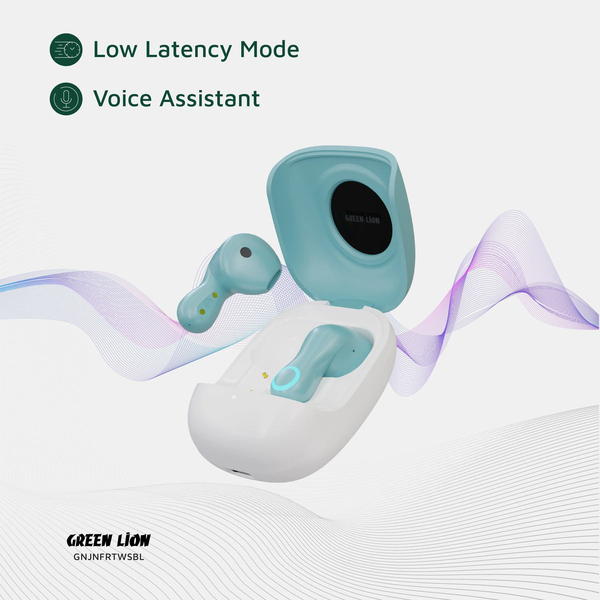 Green Lion Jenifer True Wireless Earbuds TWS - Sky Blue – image 11