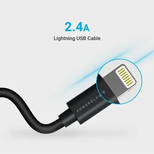 Powerology USB A to Lightning Cable 3m Black – image 7
