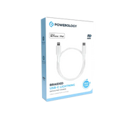 Powerology Braided USB-C Lightning Data&Fast Charge Cable 30 Cm/0.98 ft - White