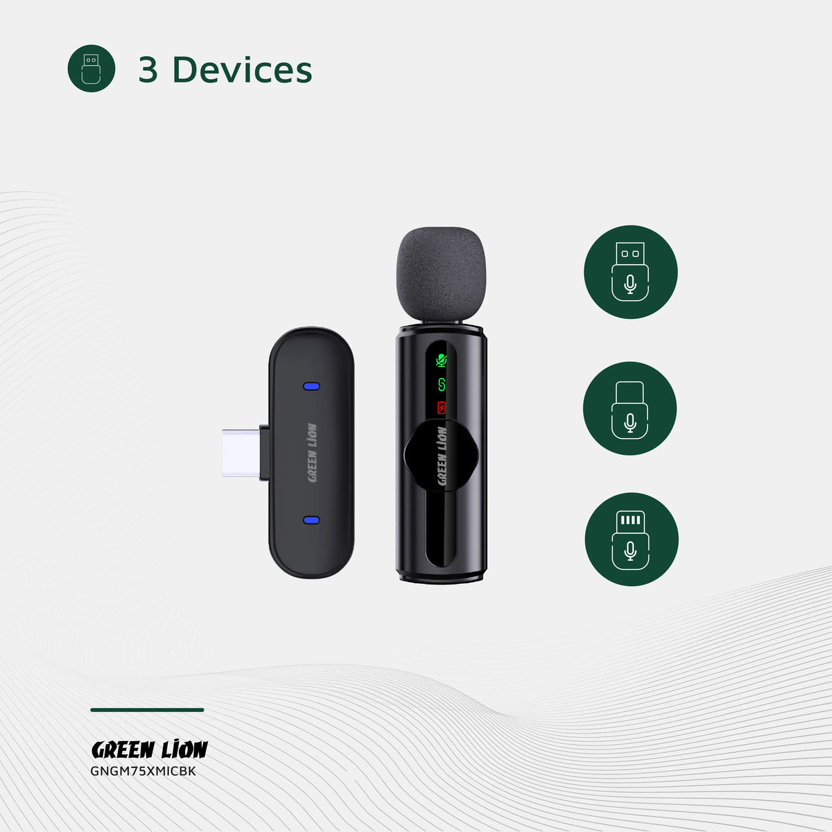 Green Lion Gm 75x Microphone 3 Level Noise Cancellation Black – image 12