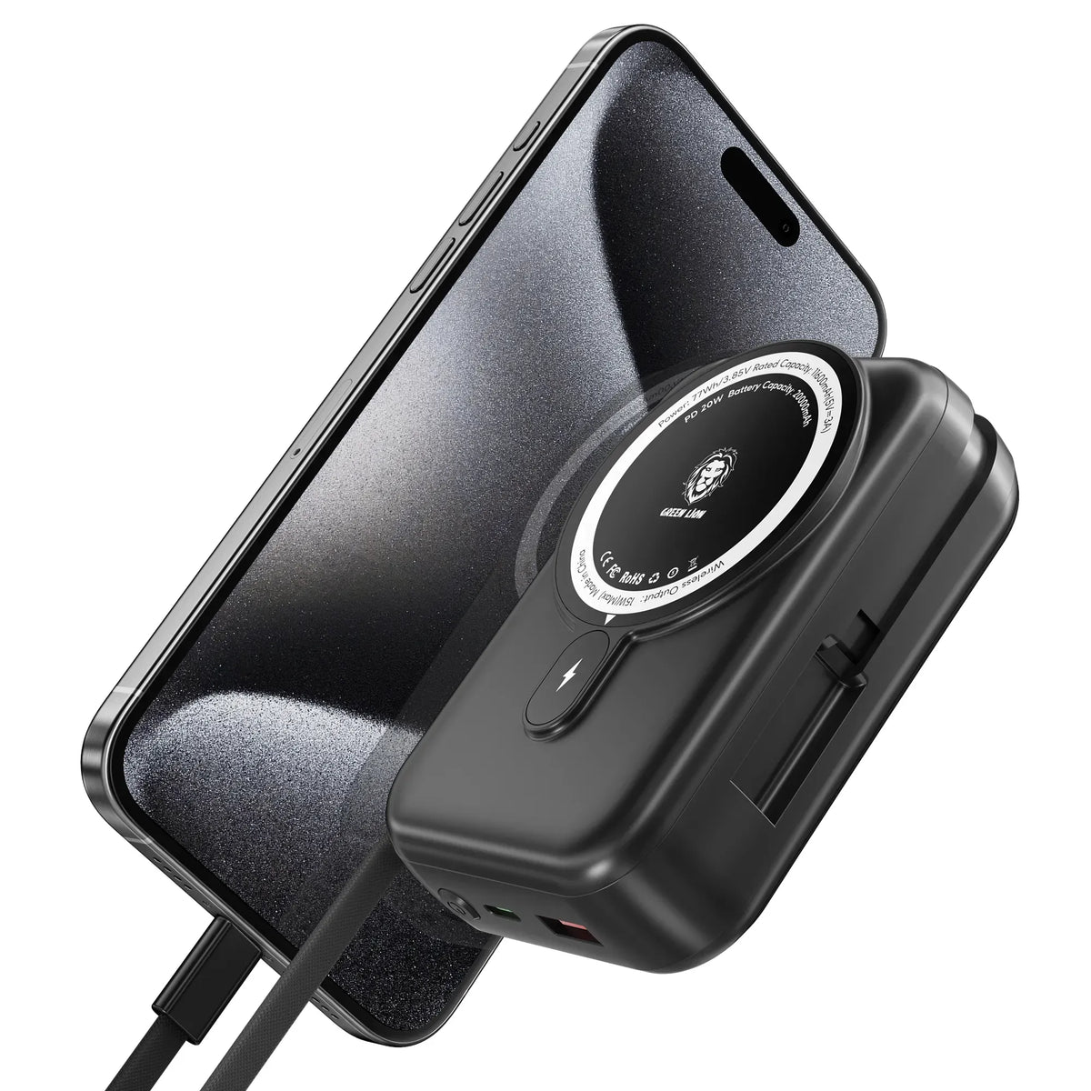 Green Lion 20000 m Ah Monaco Mag Safe Power Bank - Black – image 6