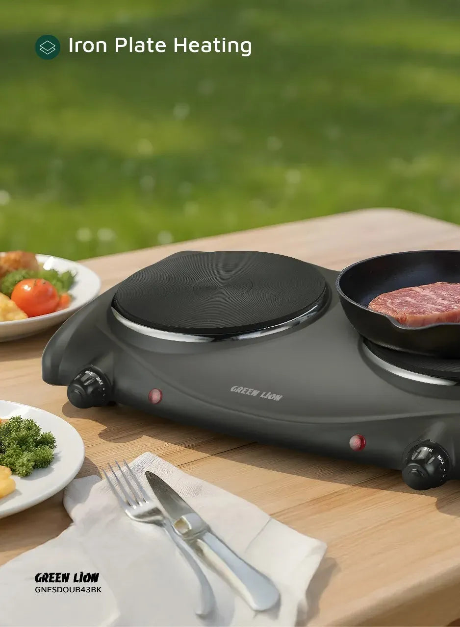 Green Lion Electric Stove Double Hot Plate Black – image 2