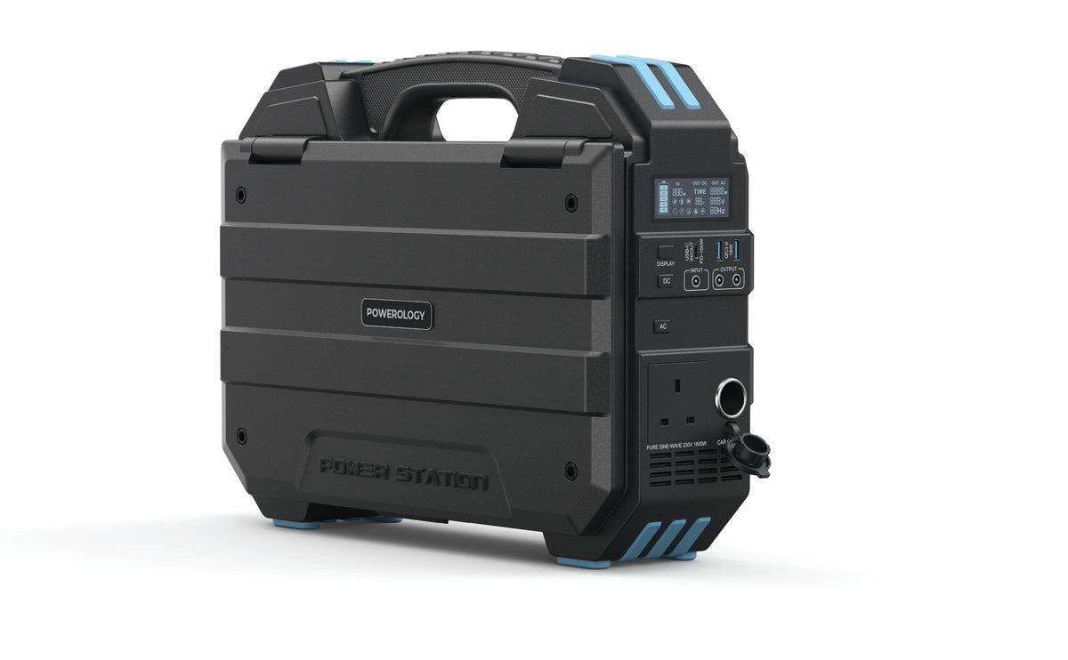 Powerology Helio 1600w Portable Solar Power Generator Black – image 3
