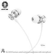 Green Lion Metal Earphone - White