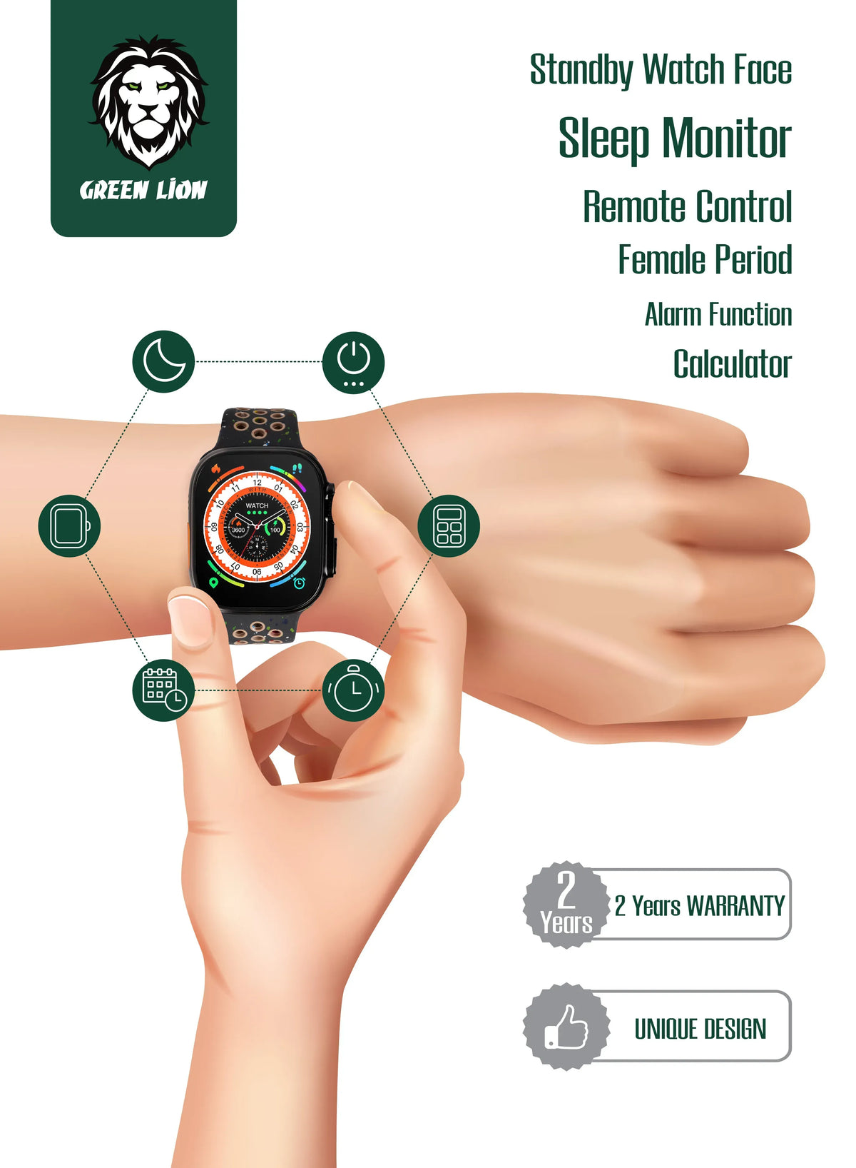 Green Lion Ultra Active Smart Watch - Black – image 12