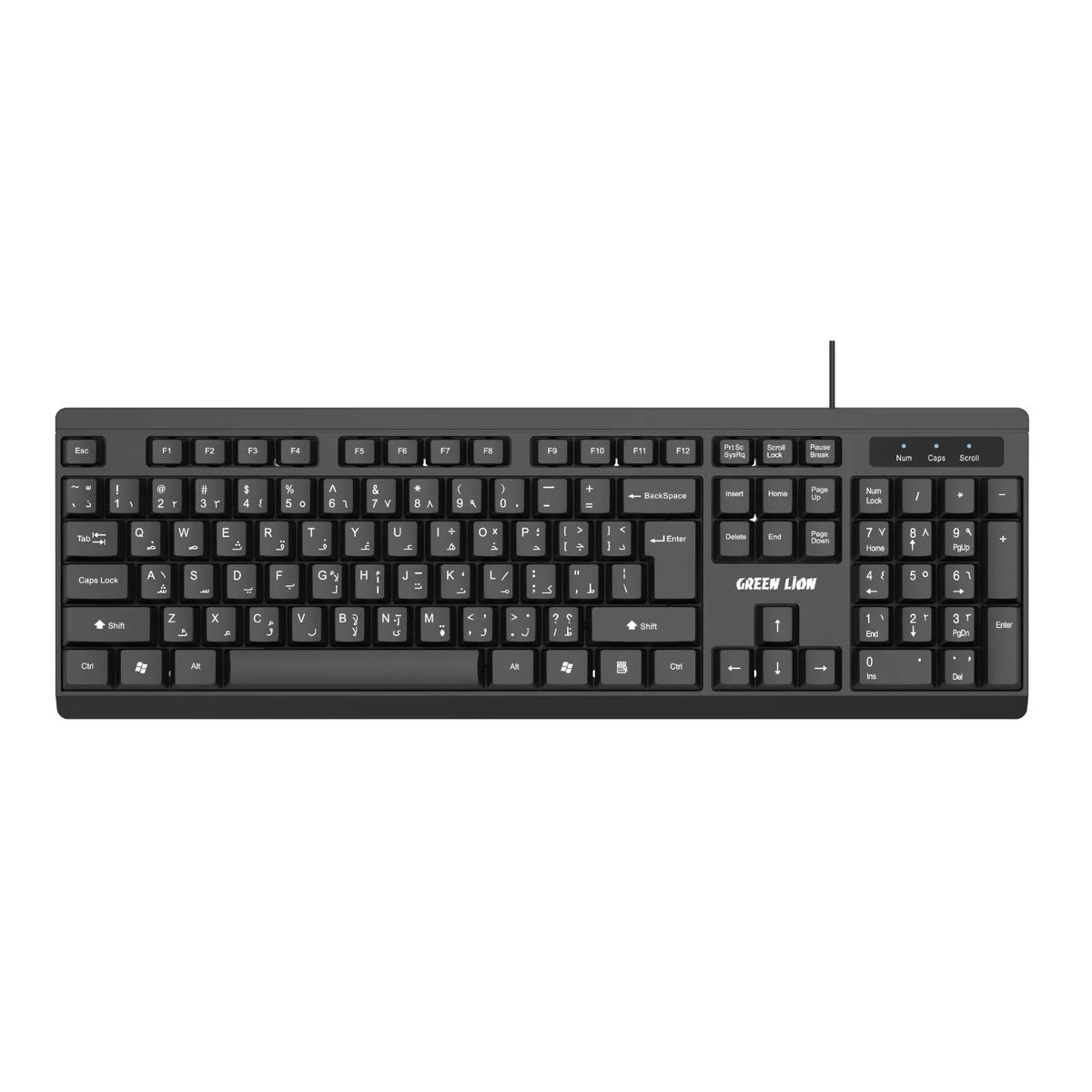 Green Lion Gkm 100 Wired Keyboard and Mouse Black – image 2