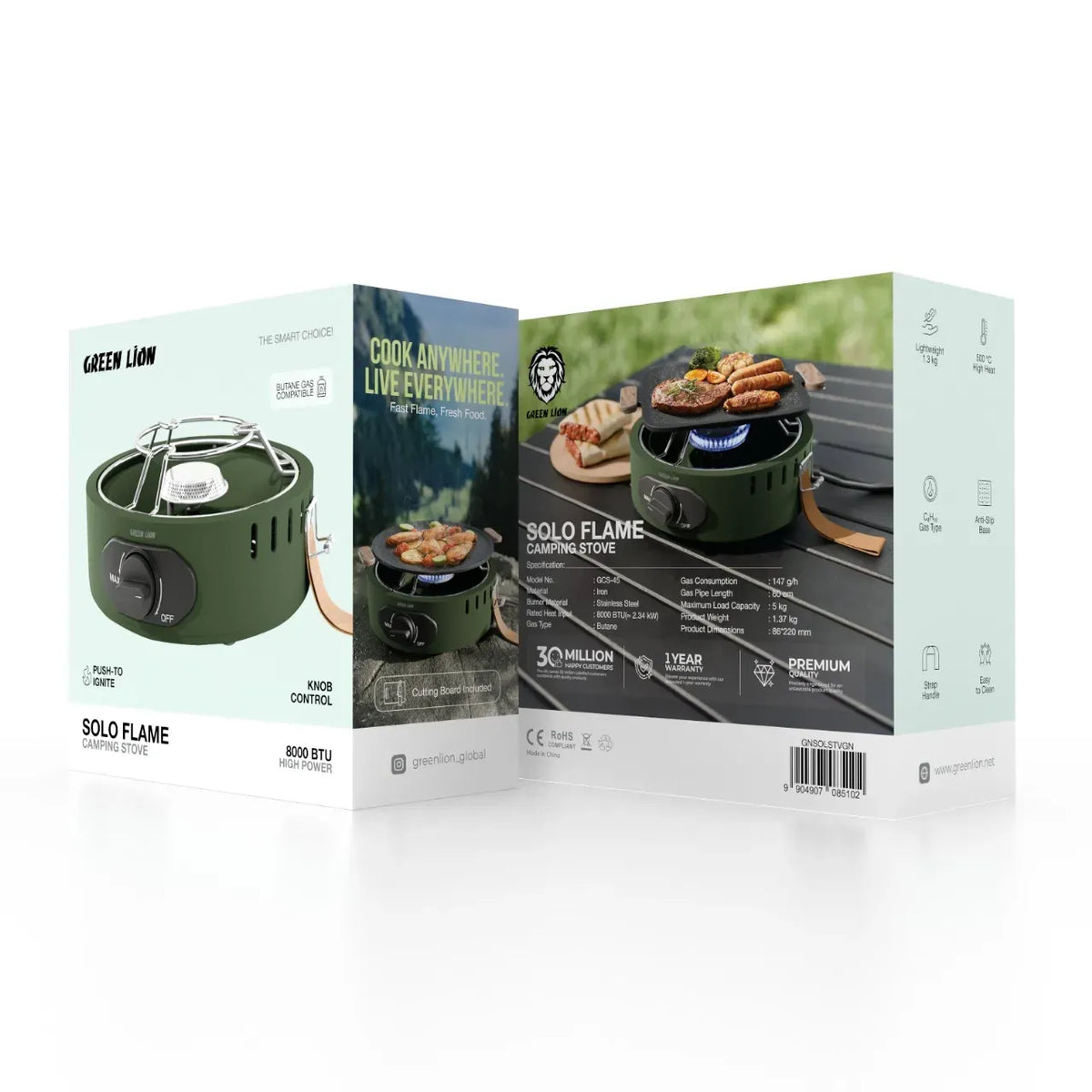 Green Lion Solo Flame Camping Stove Green – image 2