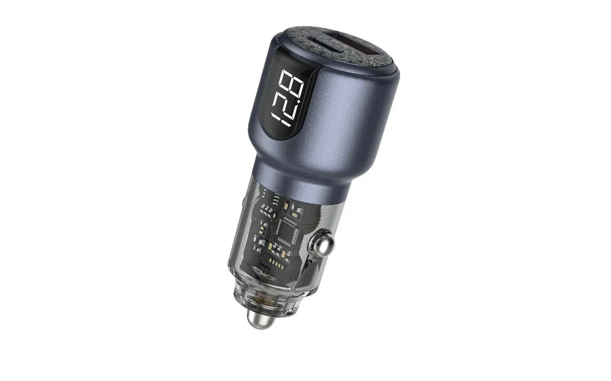 Green Lion Dual Port Car Charger PD+QC 75 WCto C 1 m Cable - Grey – image 4