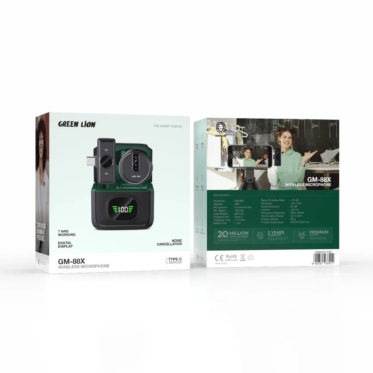 Green Lion Gm 88x Wireless Microphone with Digital Display Black – image 3