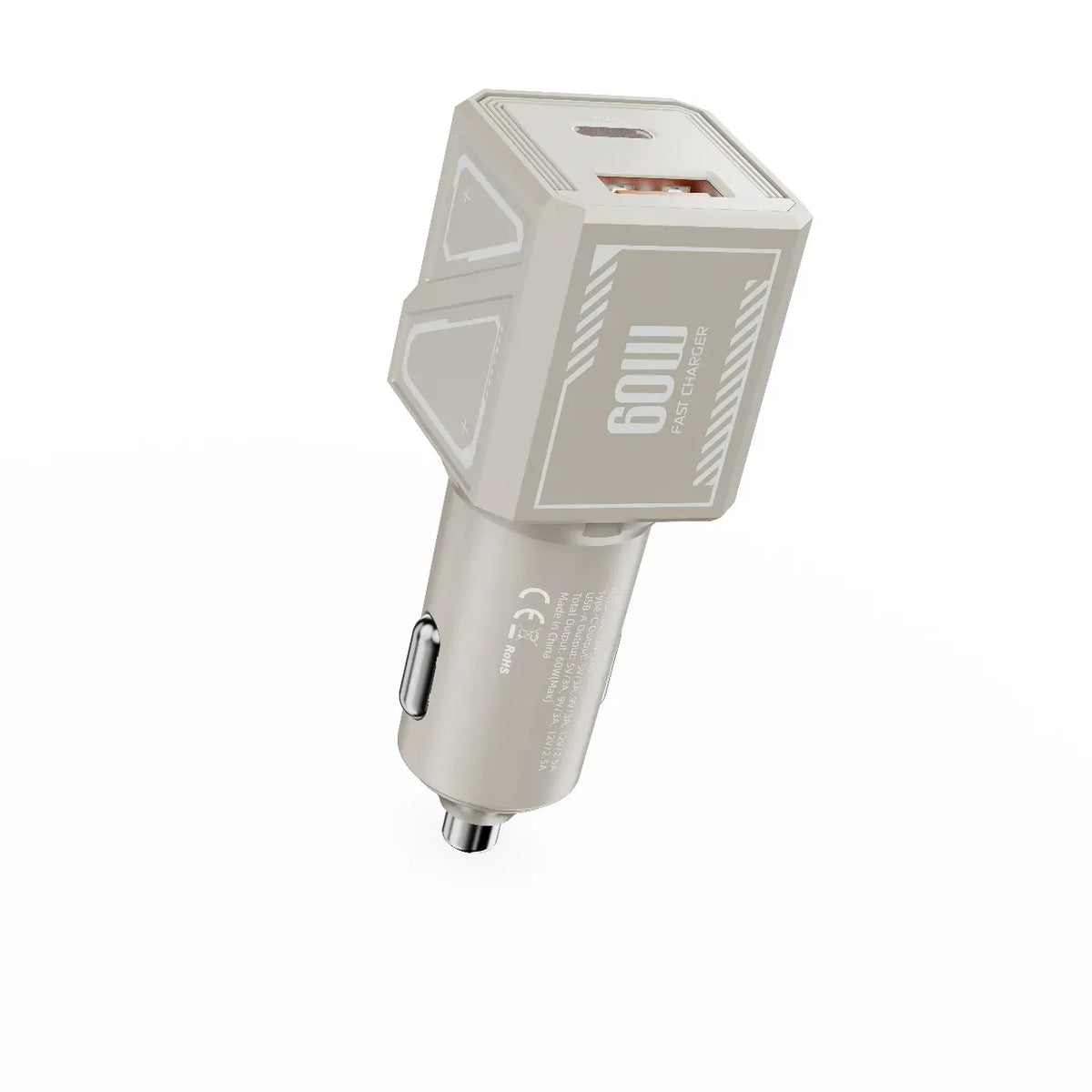 Green Lion Dual Volt Car Charger PD+QC 60 WCto C 1 m Cable - Titanium