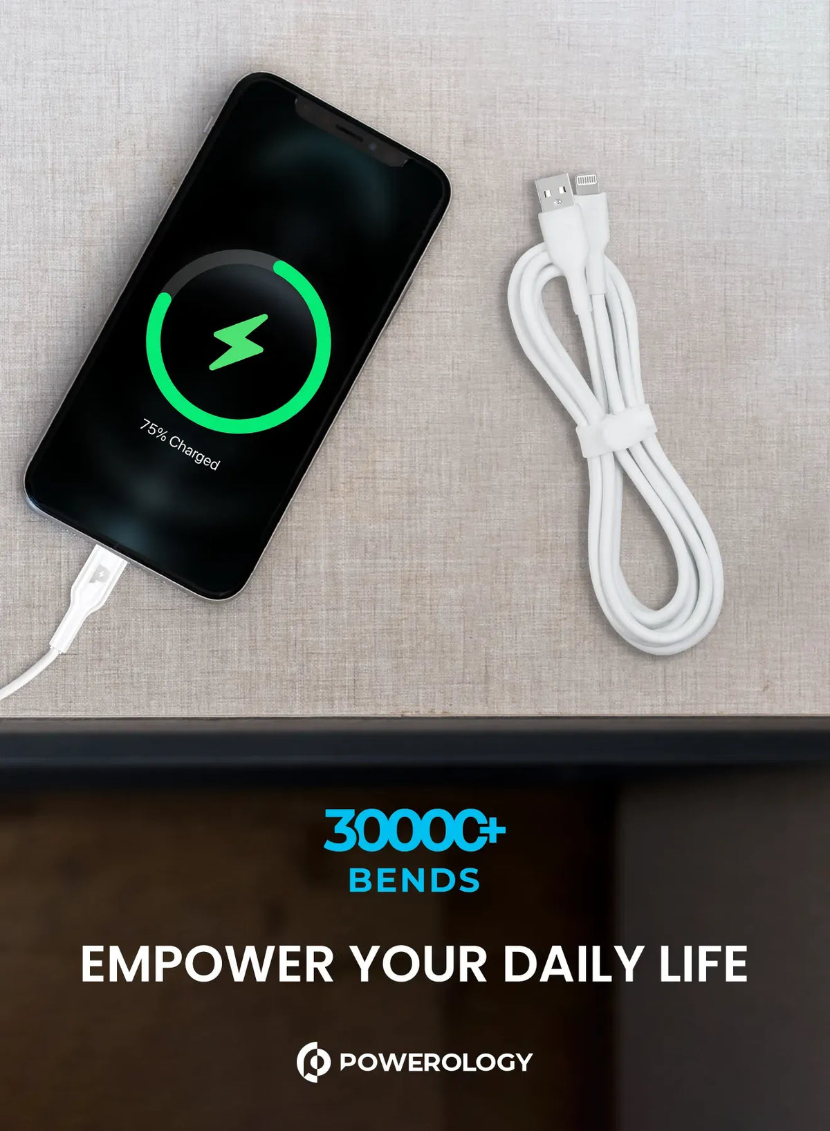 Powerology TPEUSB-A To Lightning Data Sync And Charge 1.2 m - White – image 11