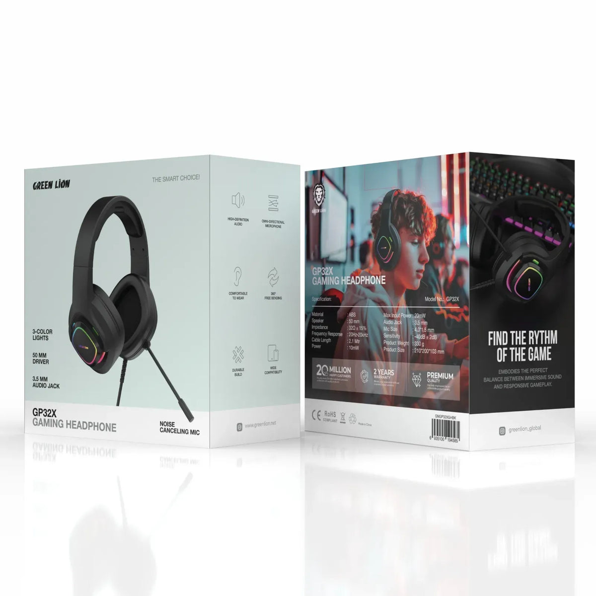 Green Lion Gp32x Gaming Headphone Black – image 3