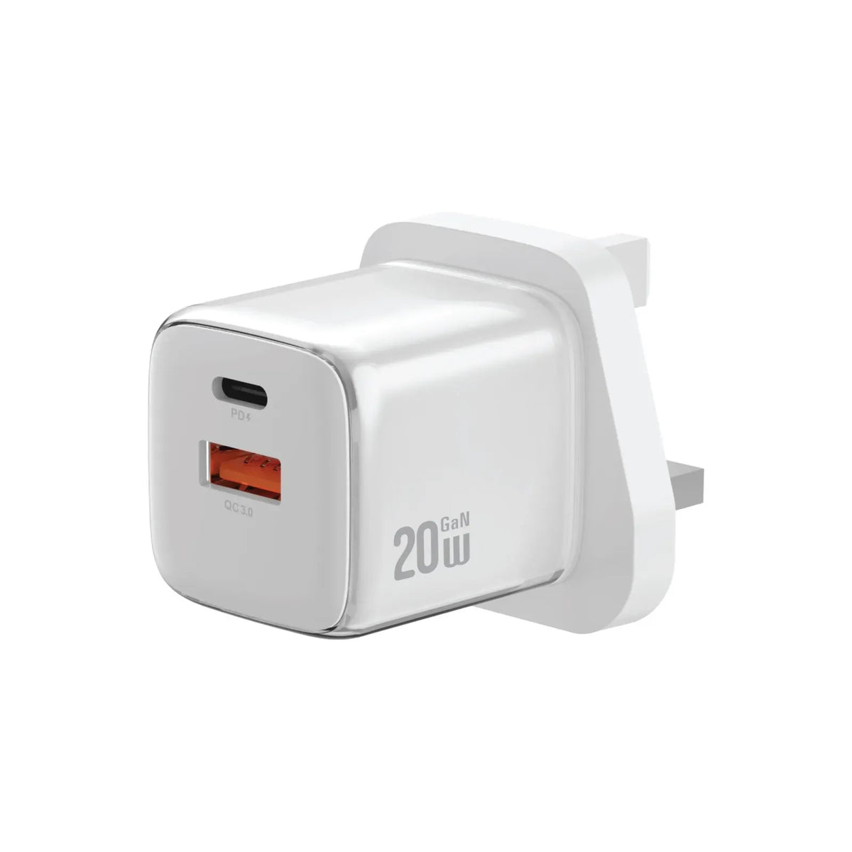 Green Lion Reva Dual Port Wall Charger PD+QC 20 W - White