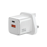 Green Lion Reva Dual Port Wall Charger PD+QC 20 W - White