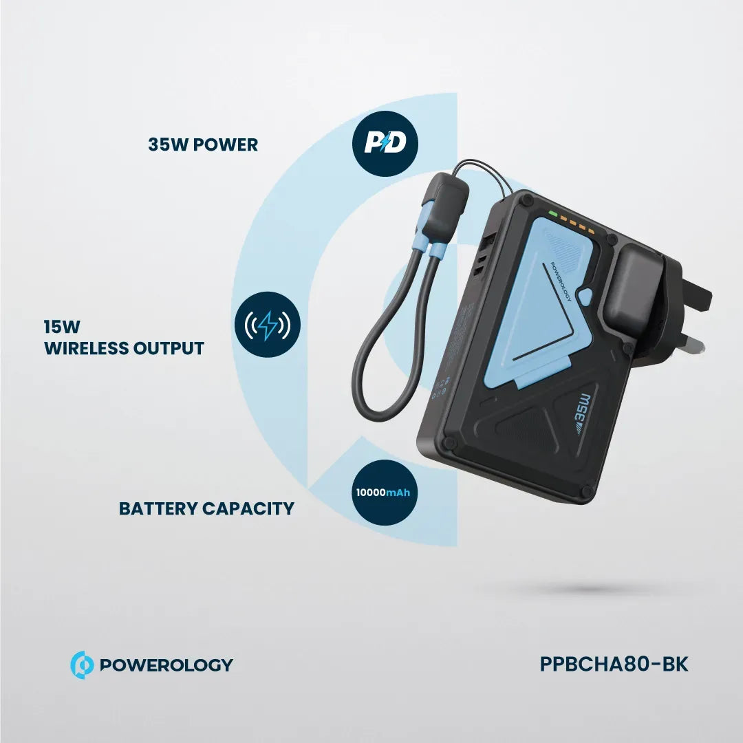 Powerology 10000 m Ah Wall Charger MagSafe Power Bank - black – image 3