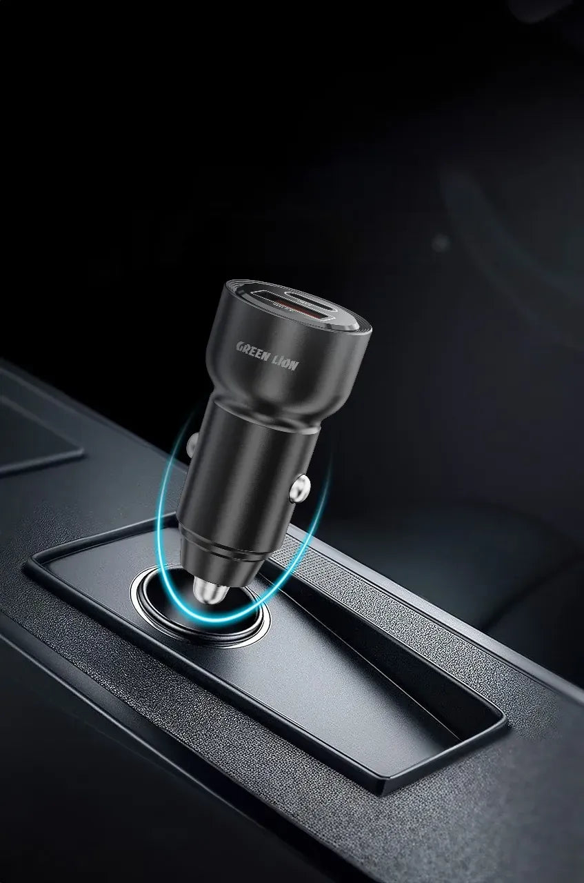 Green Lion Road Volt Car Charger PD+QC 60 WCto C 1 m Cable - Black – image 5