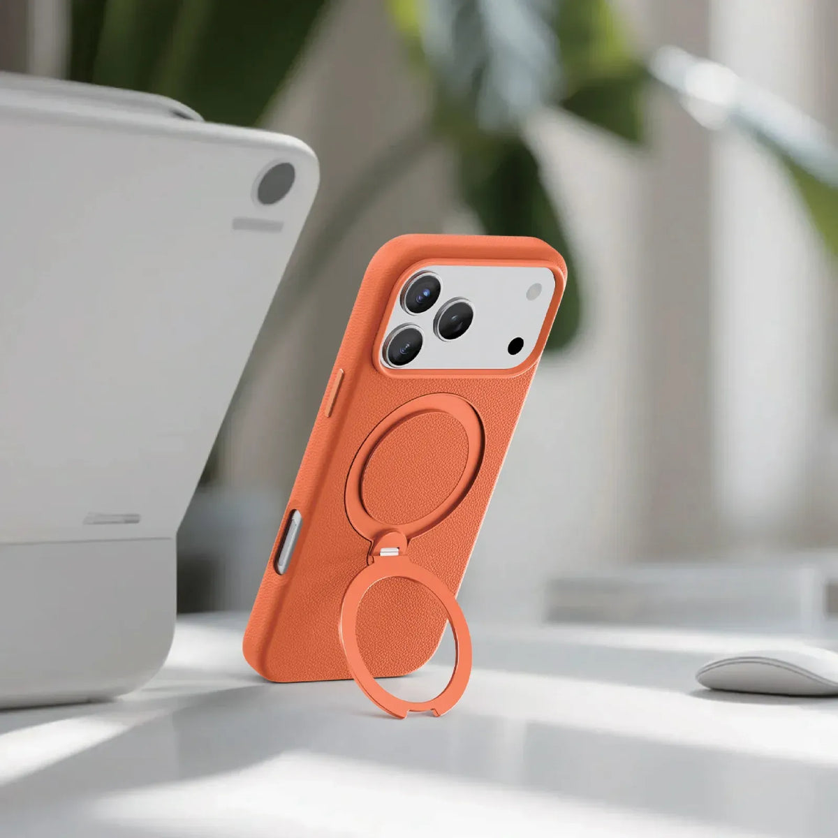 Green Lion Minster Leather MagSafe With Foldable Stand Design - Orange – image 5