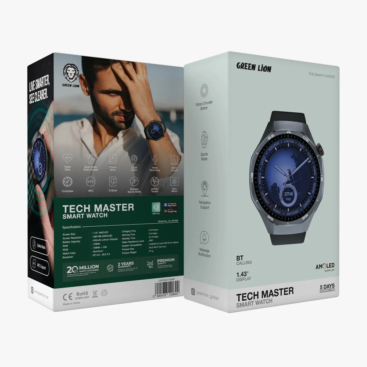 Green Lion Tech Master Smart Watch - Black – image 2