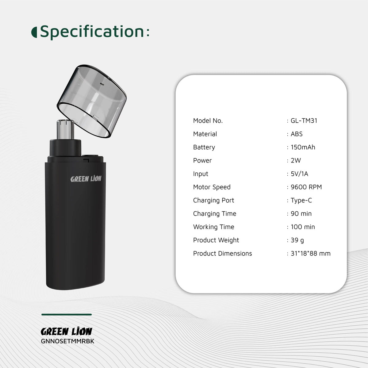 Green Lion Nose Pro Nose and Ear Trimmer Black – image 5