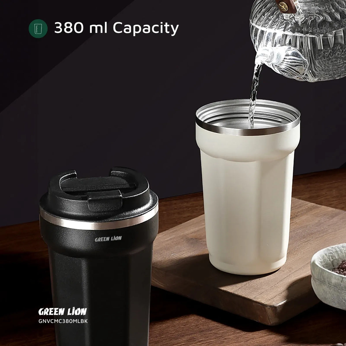 Green Lion Vacuum Mug 380 ml - Black – image 8