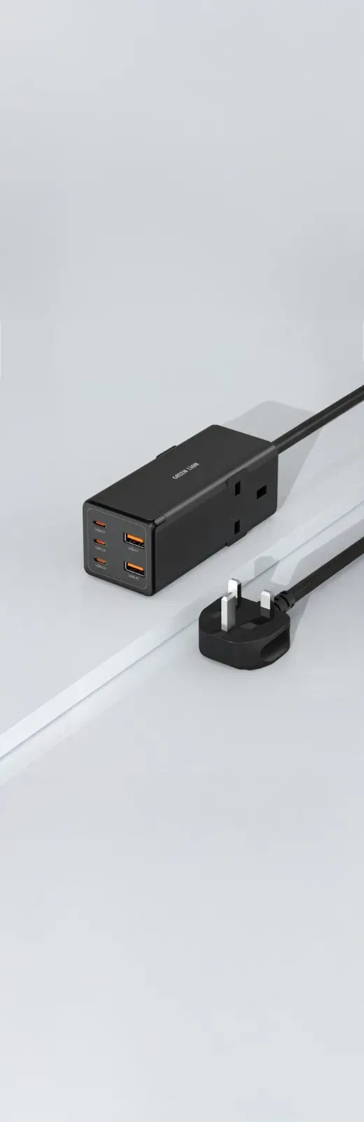 Green Lion 7 in 1 Gan 65w Power Strip Black – image 2
