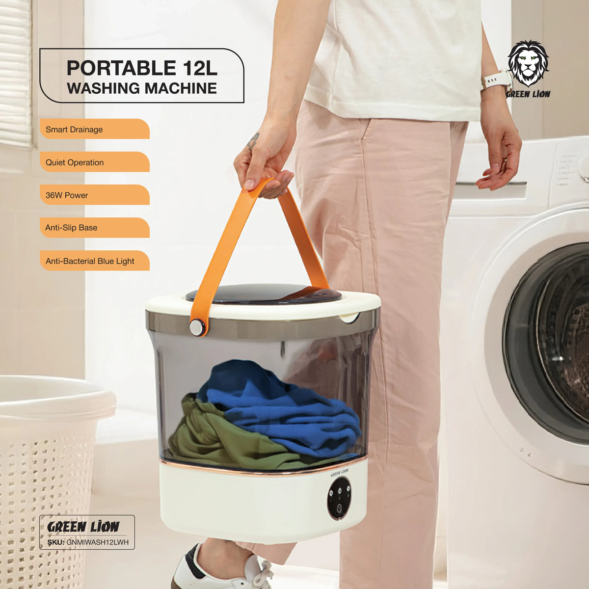 Green Lion Portable 12l Washing Machine White – image 10