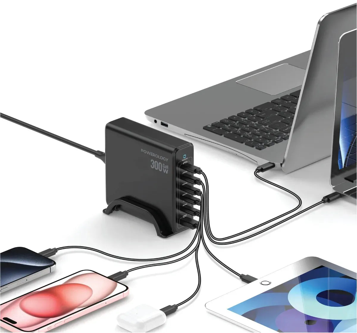Powerology Volt X Gan 300w Smart Desktop Charger Black – image 4