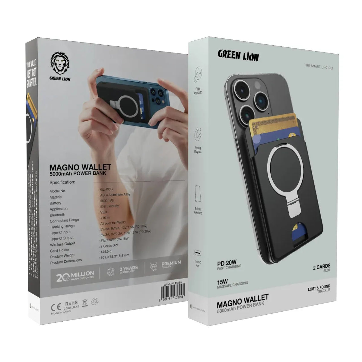 Green Lion MAGNOWallet Find My Power Bank 5000 m Ah - Black – image 5