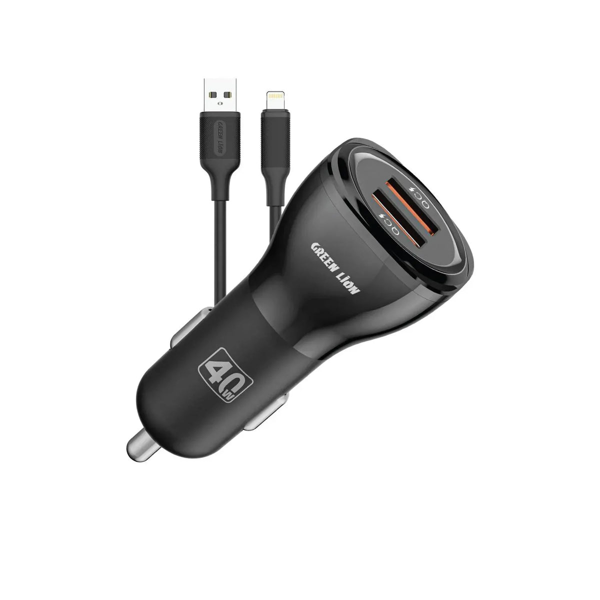 Green Lion Dual QC 3.0 Car Charger 40 W(QC 20 W*2)With USB-Ato Lightning Cable 1 M - Black – image 5
