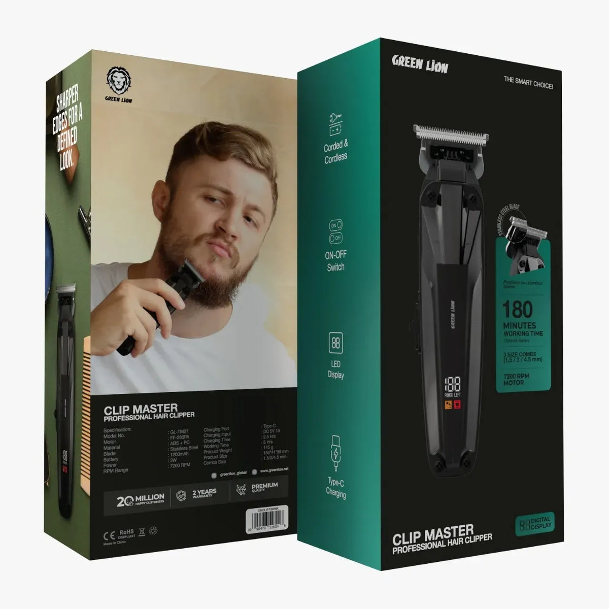 Green Lion Clip Master Professional Hair Clipper Black – image 15