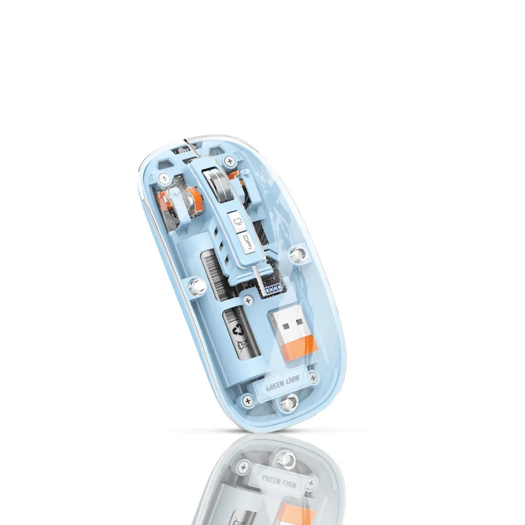 Green Lion Transparent Mouse 2 Modern,Slim&Beautiful - Blue