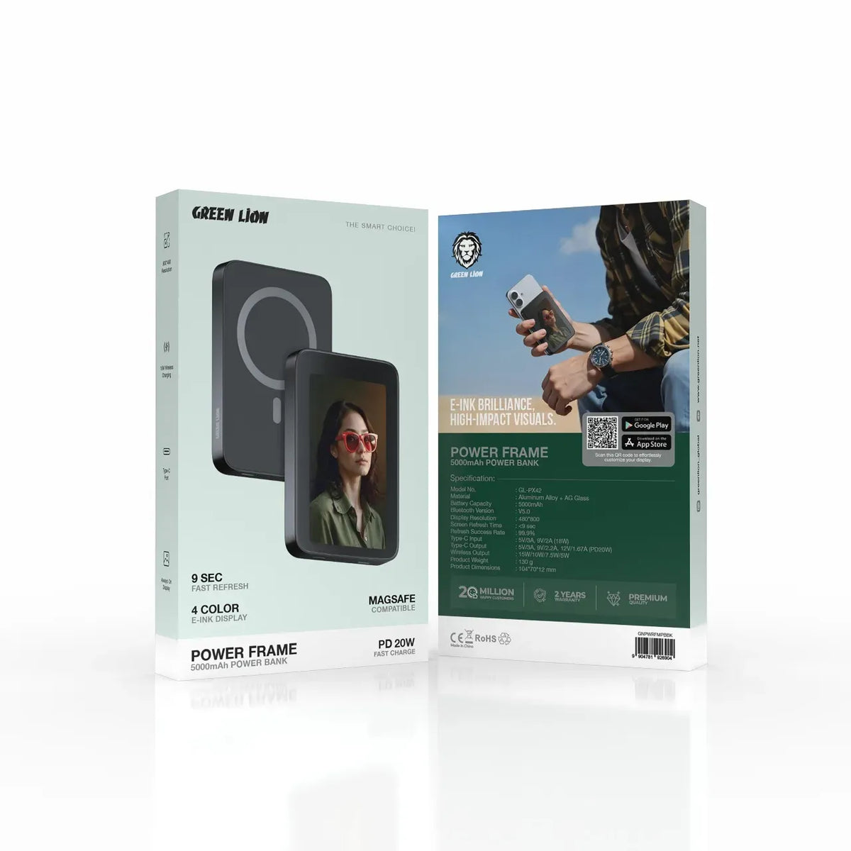 Green Lion Power Frame 5000 m Ah Power Bank PD 20 W - Black – image 2
