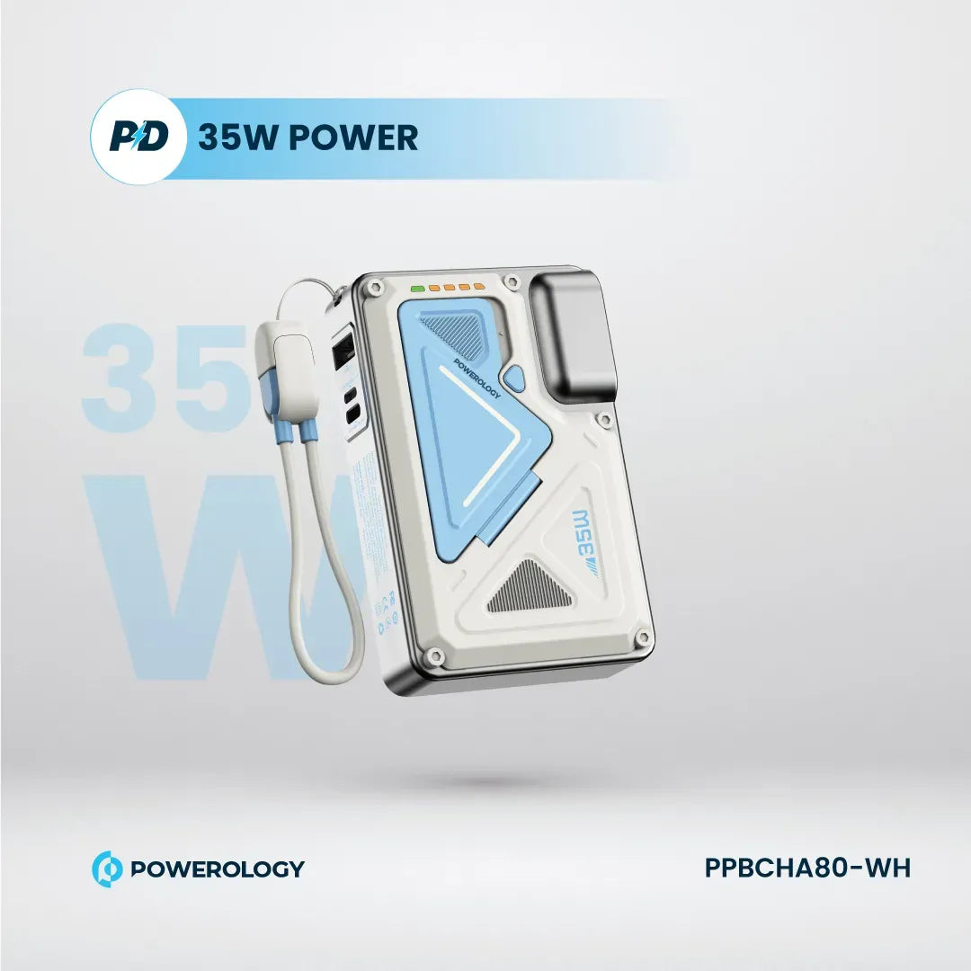 Powerology 10000 m Ah Wall Charger MagSafe Power Bank - white – image 3