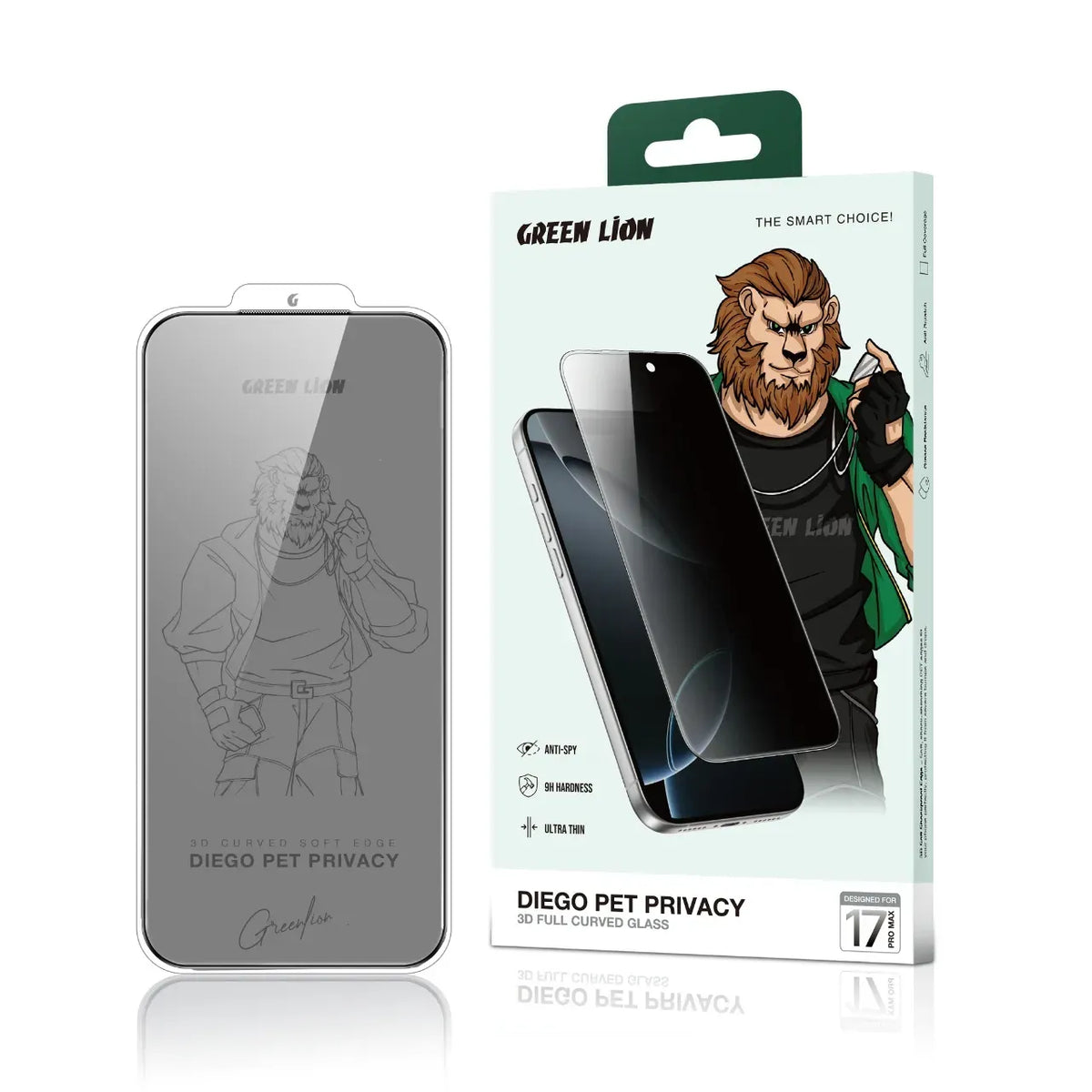 Green Lion Diego Pet Privacy Screen Protector - Black Edge/Privacy – image 12