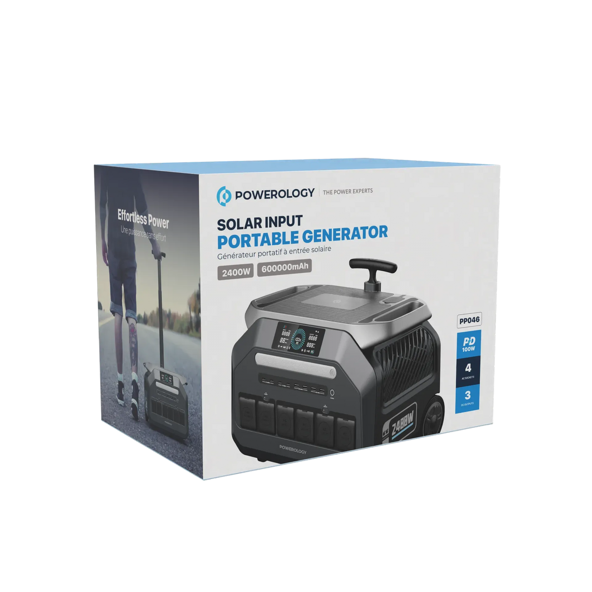 Powerology Solar Input Portable Generator Black – image 5